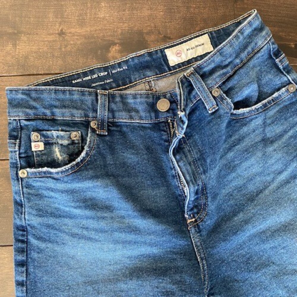 AG-ED Denim Jeans Sage Wide Leg Crop – Mid-Rise Fit Women's Size: 25